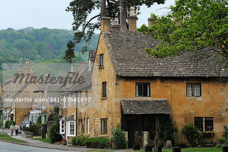 Cotswold stone houses, Broadway, The Cotswolds, Worcestershire, England, United Kingdom, Europe