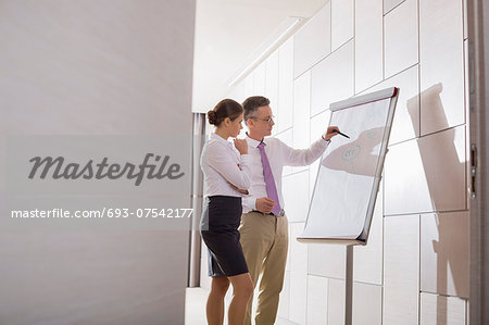 Business colleagues planning for presentation in office