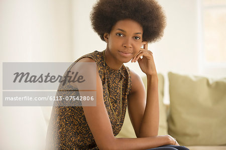 Businesswoman sitting on sofa
