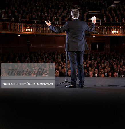 Performer on stage in theater