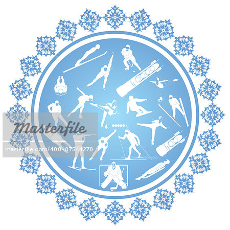 Winter Olympic sports. Illustration on white background.