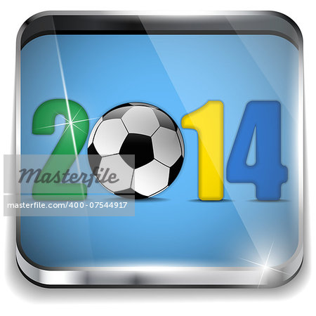 Vector - Brazil 2014 Soccer with Brazilian Flag