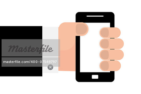 Smartphone in hand template for web and mobile applications, vector