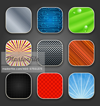 Illustration backgrounds with texture for the app icons - vector