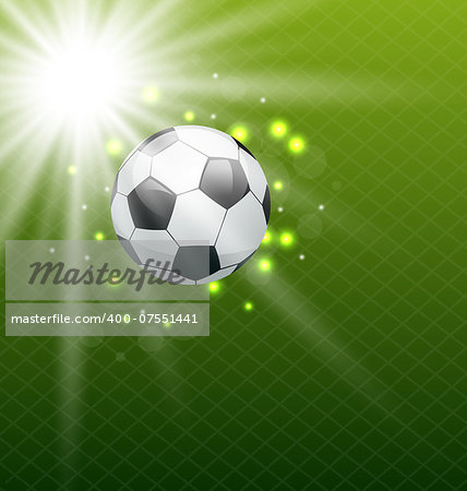 Illustration football shine background with ball - vector