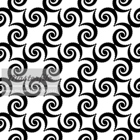 Design seamless monochrome spiral movement pattern. Abstract whirl background. Vector art