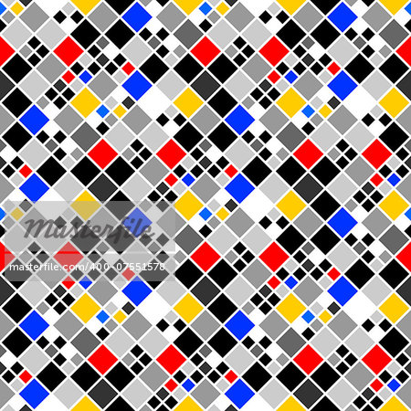 Design seamless colorful mosaic pattern. Abstract diamond geometric background. Vector art