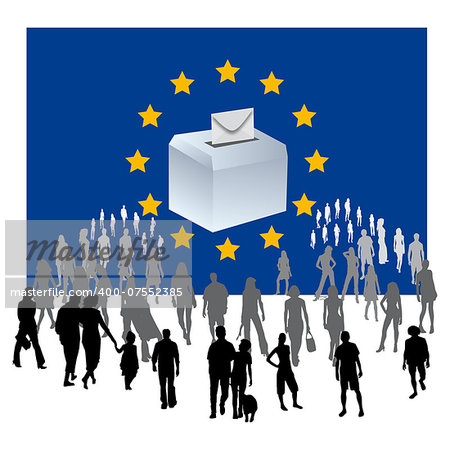 an urn on a European flag European democratic elections Political Parties