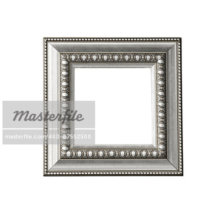 Silver vintage frame isolated on white background