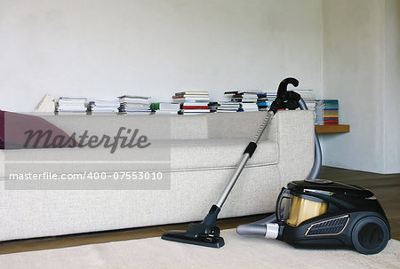 vacuum cleaner in room