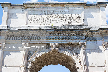 particular of the arch of titus in Rome