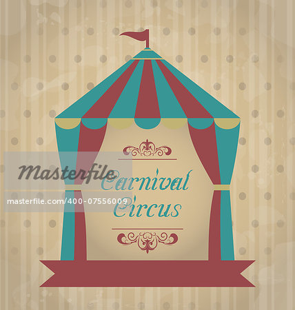 Illustration vintage carnival poster for your advertising - vector