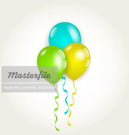 Illustration bunch party balloons for your birthday - vector