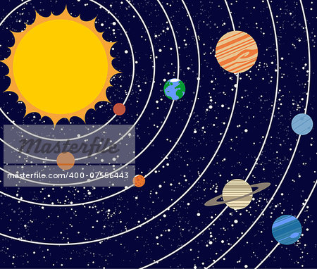Vecotr solar system illustration