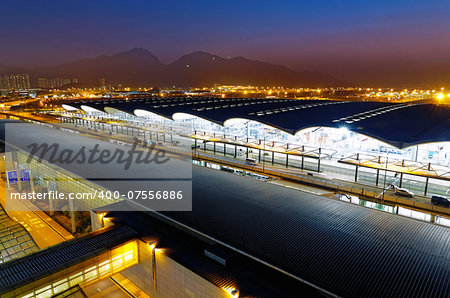 Hong Kong International Airport at the evening