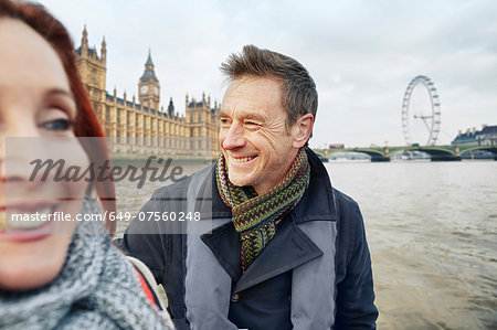 Mature couple sightseeing, London, UK