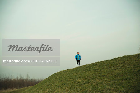 Mature Man Running Outddors, Mannheim, Baden-Wurttemberg, Germany