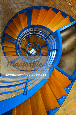 Spiral Staircase in Lighthouse, Fluegger Watt, Baltic Island of Fehmarn, Schleswig-Holstein, Germany