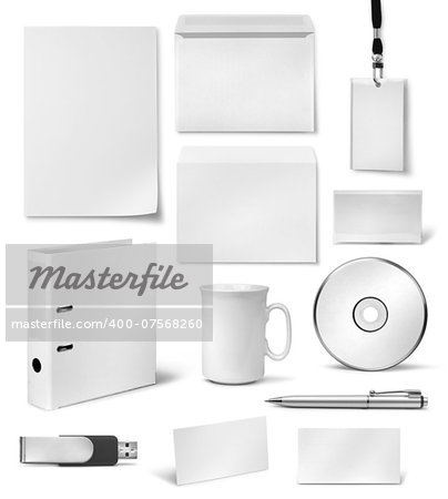 Realistic corporate visual brand identity blank design templates
