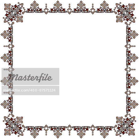 Decorative frame pattern drawn in the old style