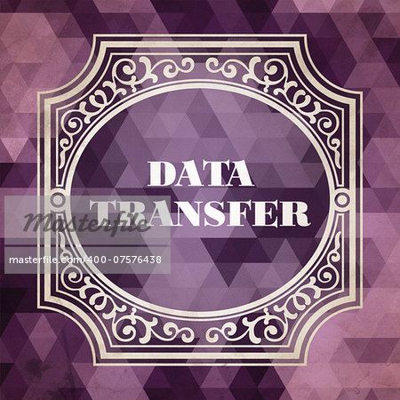 Data Transfer Concept. Vintage design. Purple Background made of Triangles.