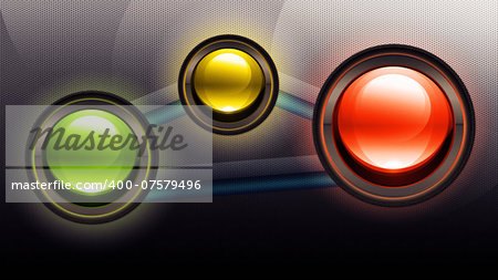 Abstract metallic background with round glossy battons.