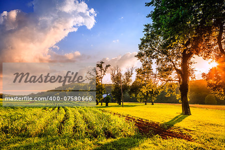 Beautiful evening scene in rural Kentucky