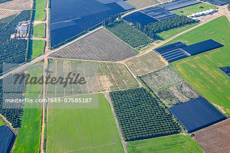 Aerial view of Sharon District from airplane, Israel