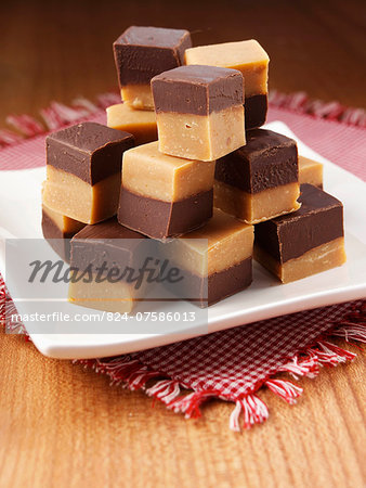 A pile of chocolate peanut fudge