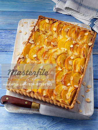 Whole peach tart