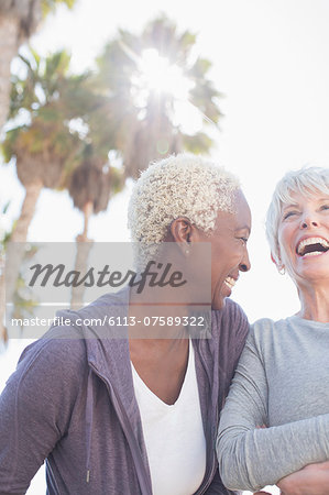 Senior women laughing