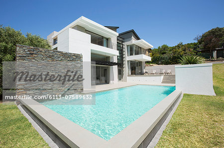 Modern house and lap pool