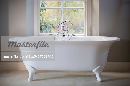 Claw foot tub in luxury bathroom