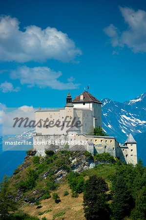 Tarasp Castle in the Lower Engadine Valley, Switzerland, Europe