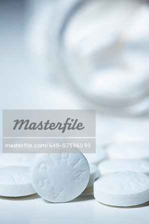 Aspirin pills. Generic 325mg aspirin pills