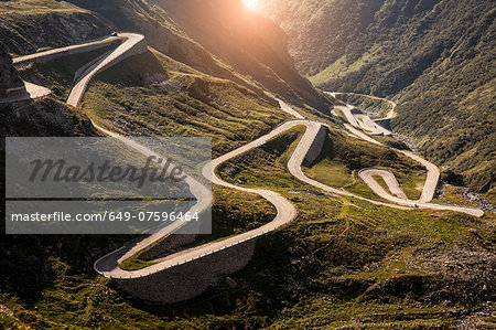 View of old road to Gotthard Pass, Switzerland