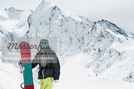 Young male snowboarder, Obergurgl, Austria