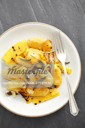 Squash gnocchi with butter, sage and grilled squash