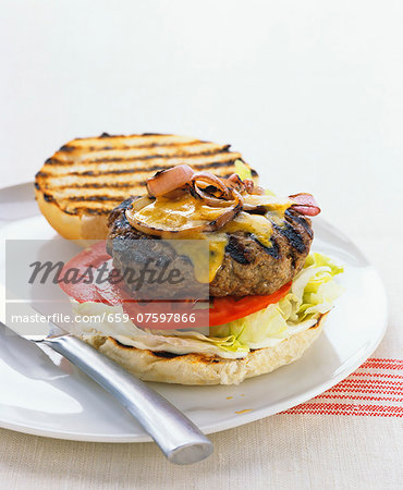 Barbecued cheeseburger