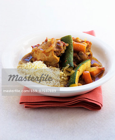 Chicken and vegetable tagine with couscous