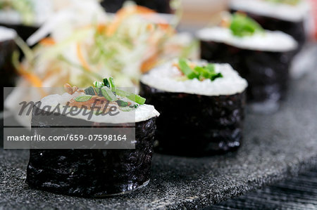 salmon and avocado sushi