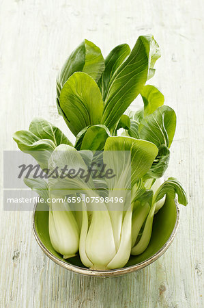 Baby Bok Choy on White Background