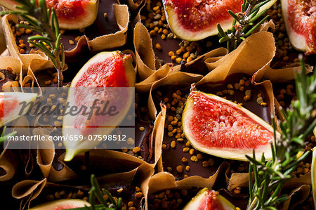 Chocolate orange fudge cakes with fresh figs