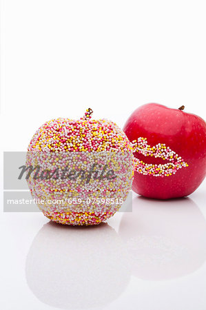 Pink Lady apples with sprinkles