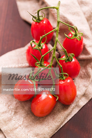 Roma tomatoes on the vine