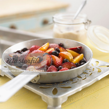 Fried peaches and plums