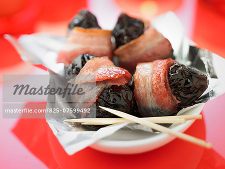 Prune and bacon appetizers