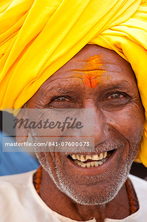 Indian Hindu man in the city of Varanasi, Benares, Northern India