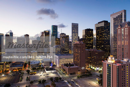 Downtown City skyline, Houston, Texas, United States of America, North America