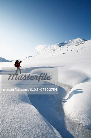 Person skiing, Lapland, Sweden